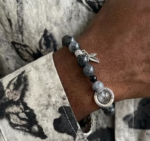 Lunar Leaf Artisan Beaded Hand-Piece